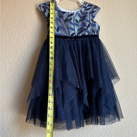 Midnight Blue Sparkly Girl Dress 3T - Picture 6 of 11